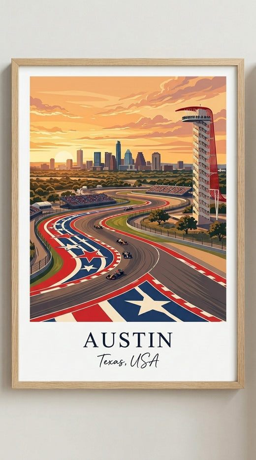 Austin USA Racing Circuit Wall Art Print