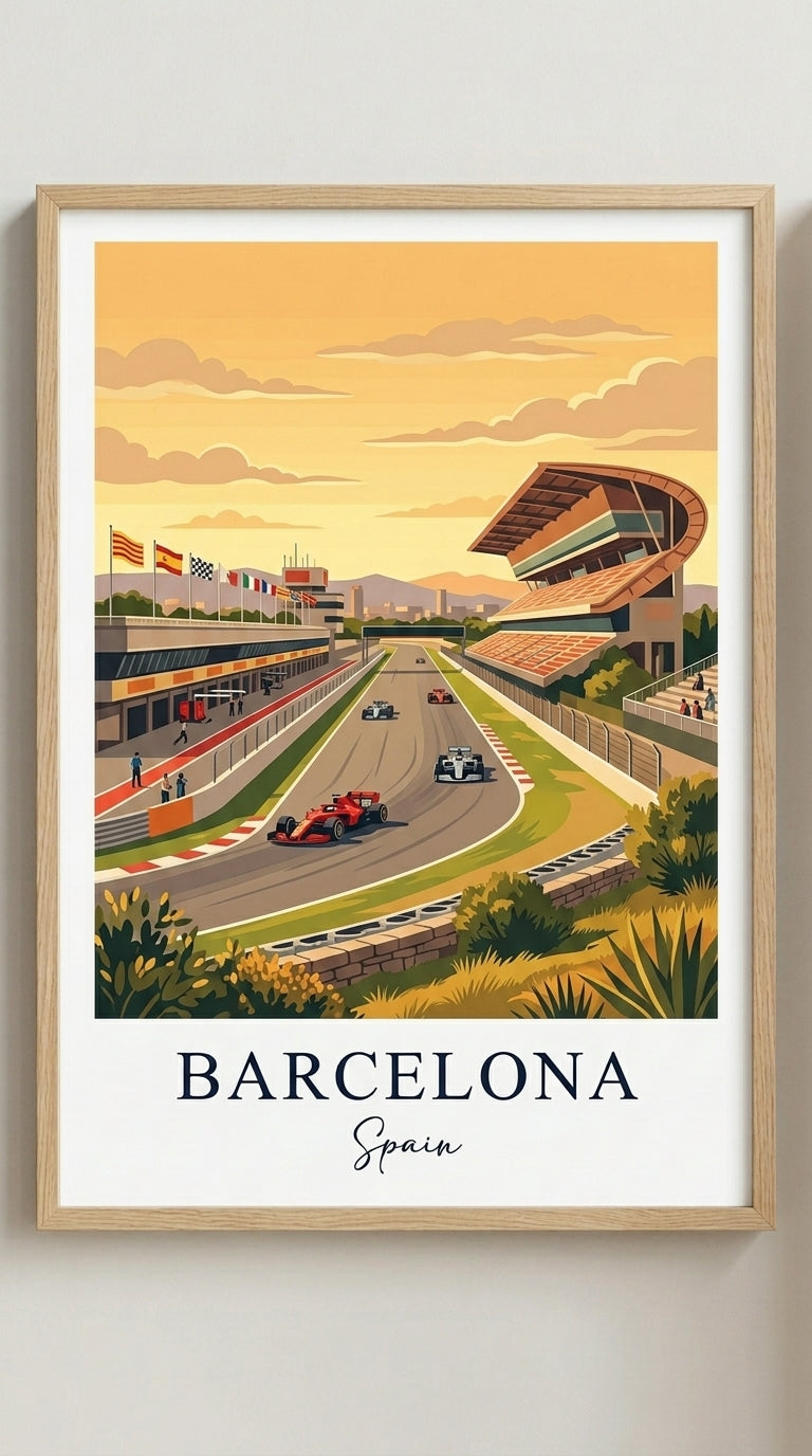 Barcelona Racing Circuit Wall Art Print