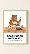 Beary Good Breakfast Animal Wall Art Print