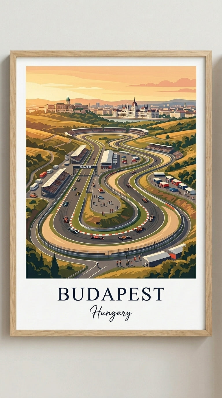 Budapest Racing Circuit Wall Art Print