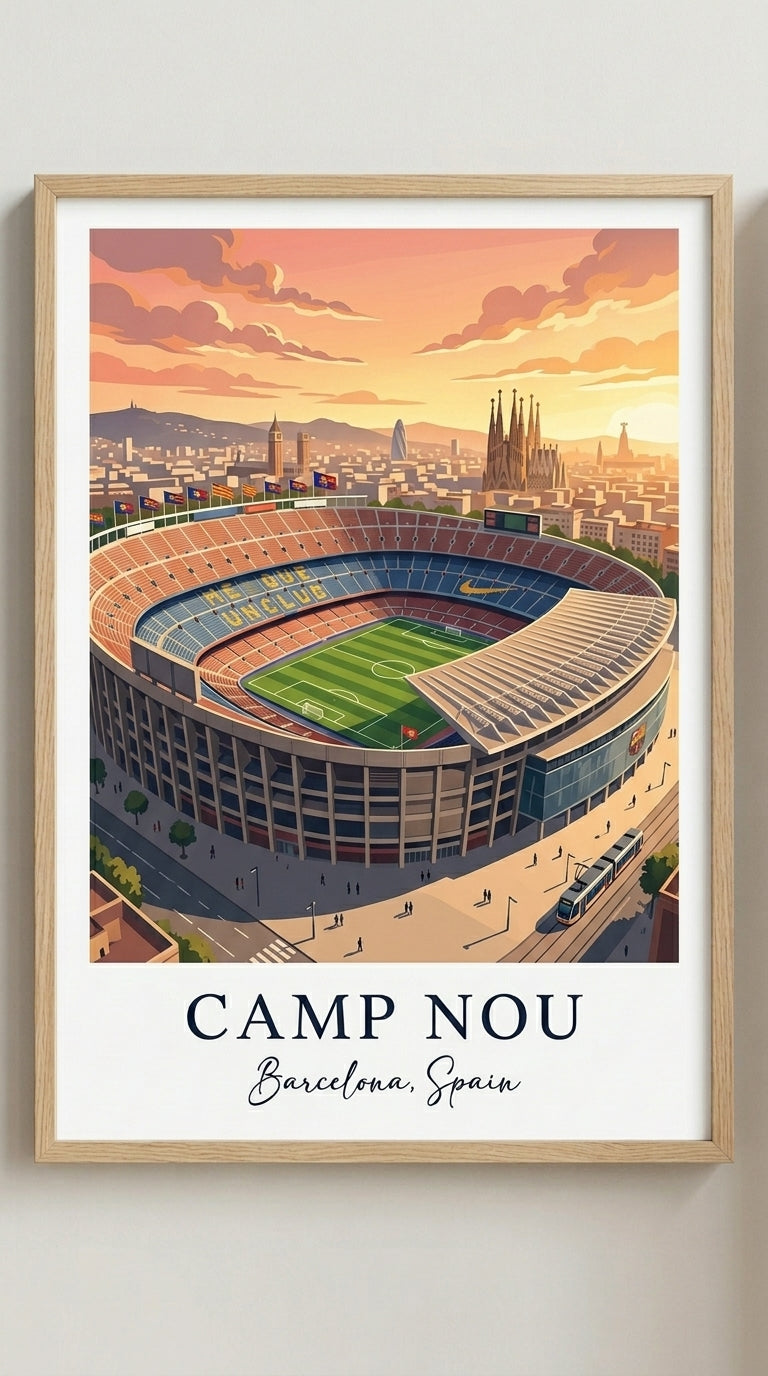 Camp Nou Football Wall Art Print