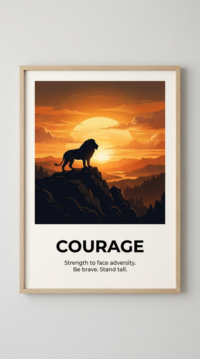 Courage Motivational Wall Art Print