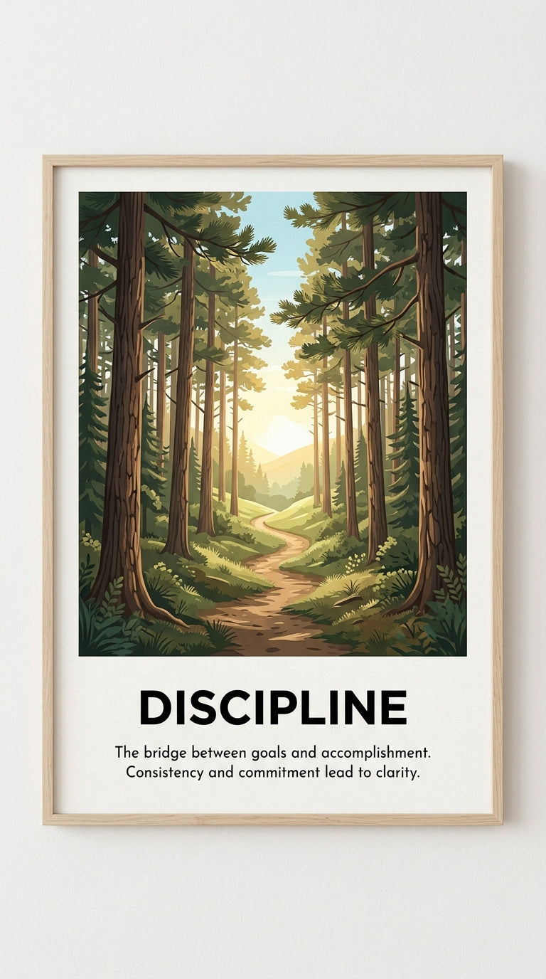 Discipline Motivational Wall Art Print