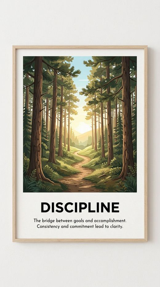 Discipline Motivational Wall Art Print