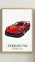 Ferrari F40 Car Wall Art Print