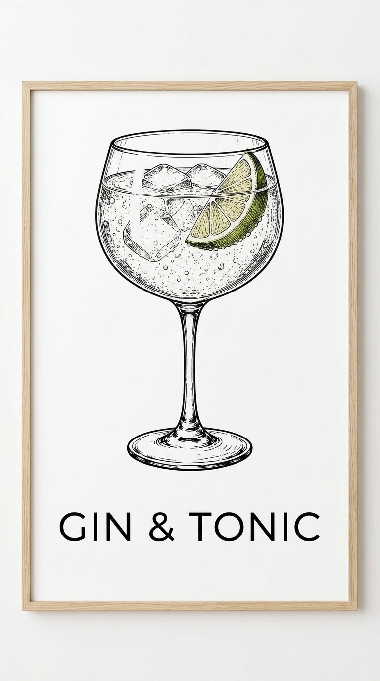Gin and Tonic Drink Wall Art Print