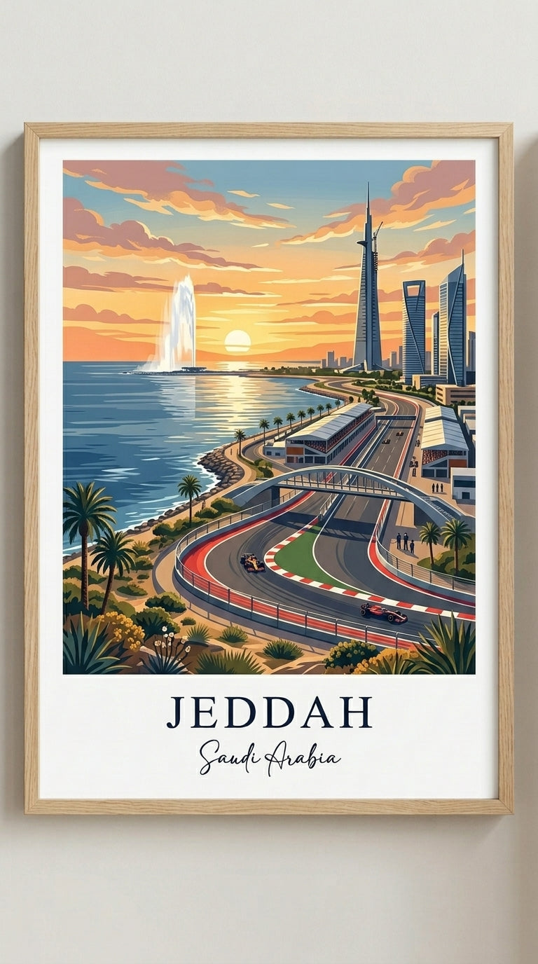 Jeddah Racing Circuit Wall Art Print