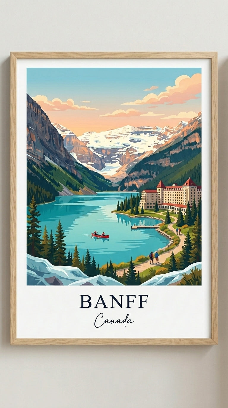 Lake Louise Banff Travel Wall Art Print