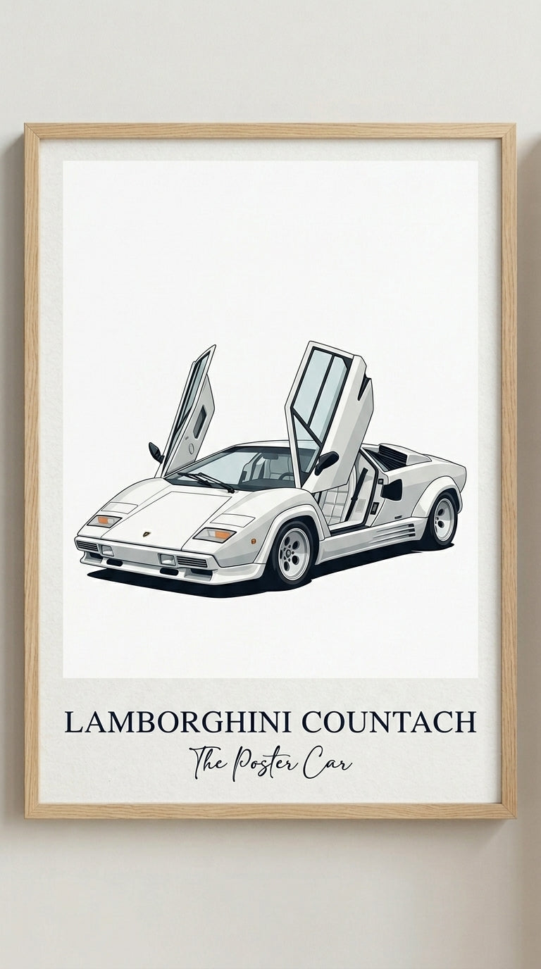 Lamborghini Countach Car Wall Art Print