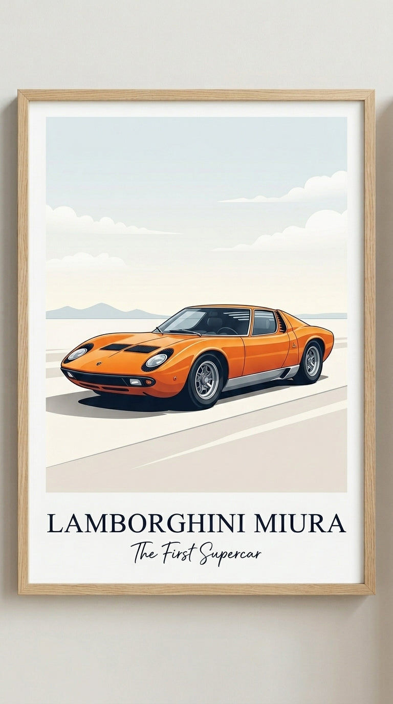 Lamborghini Miura Car Wall Art Print