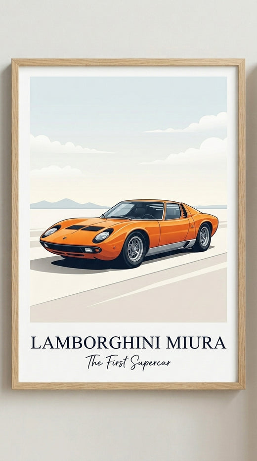 Lamborghini Miura Car Wall Art Print