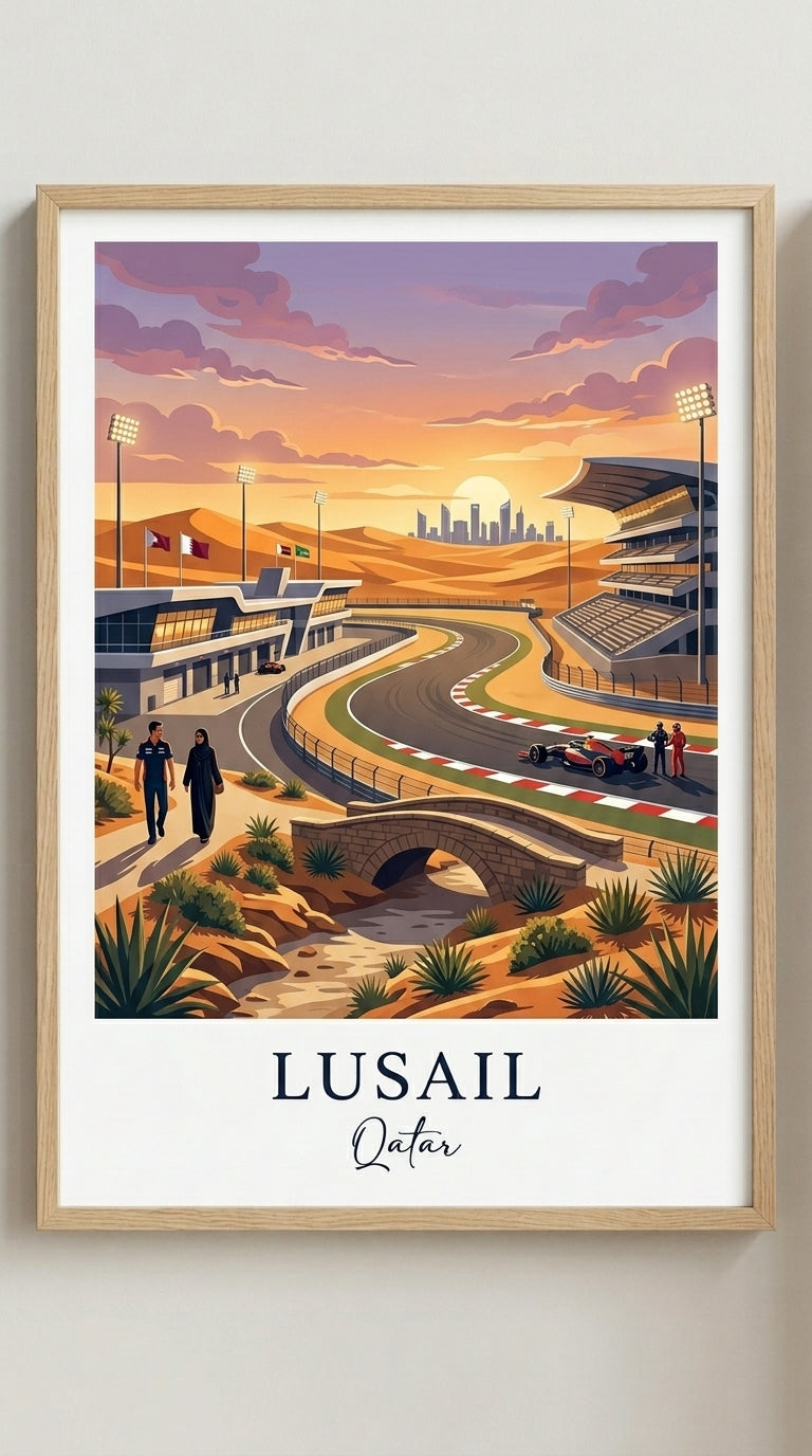Lusail Racing Circuit Wall Art Print