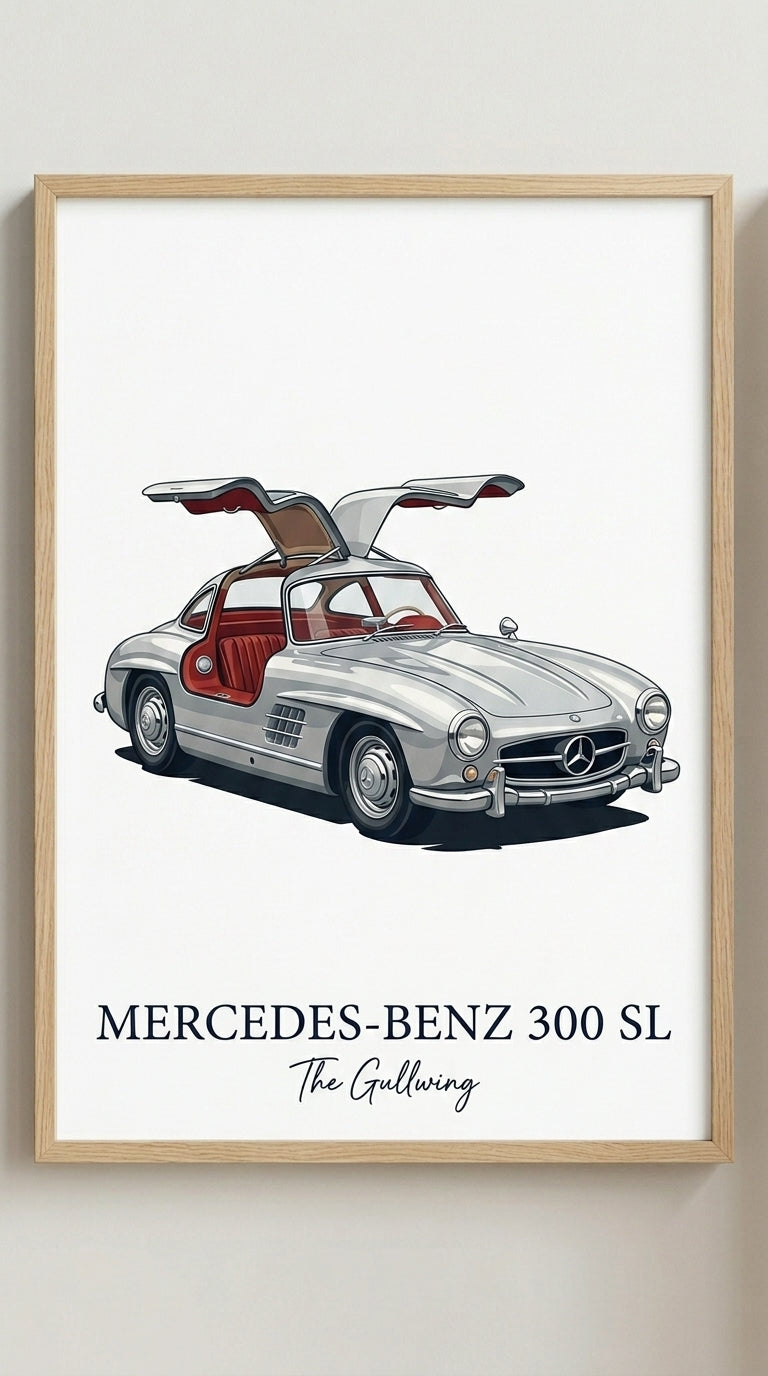 Mercedes-Benz 300SL Car Wall Art Print
