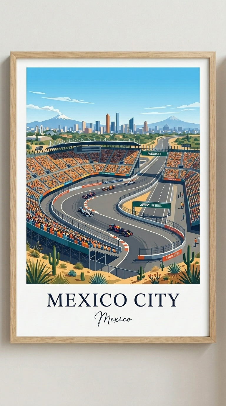 Mexico City Racing Circuit Wall Art Print