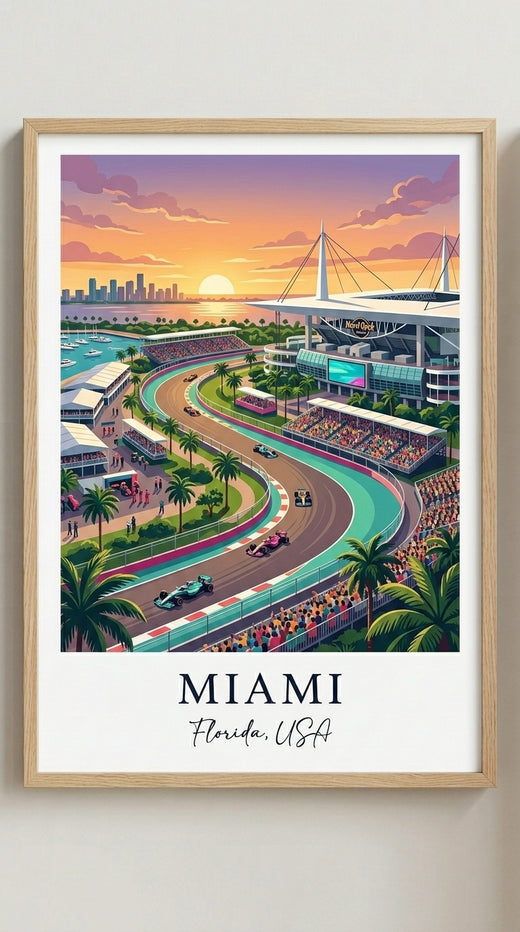 Miami Racing Circuit Wall Art Print