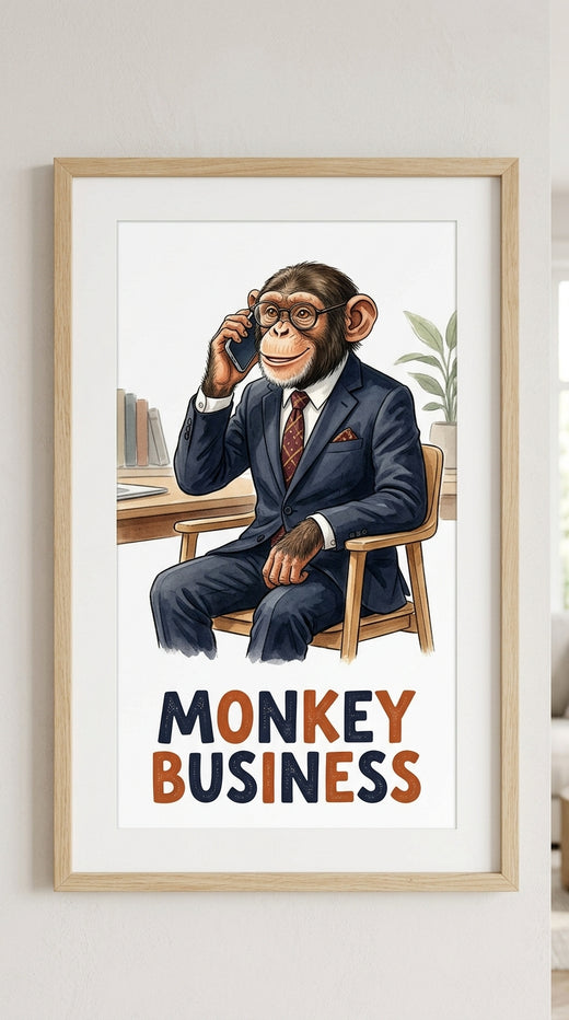 Monkey Business 2 Animal Wall Art Print