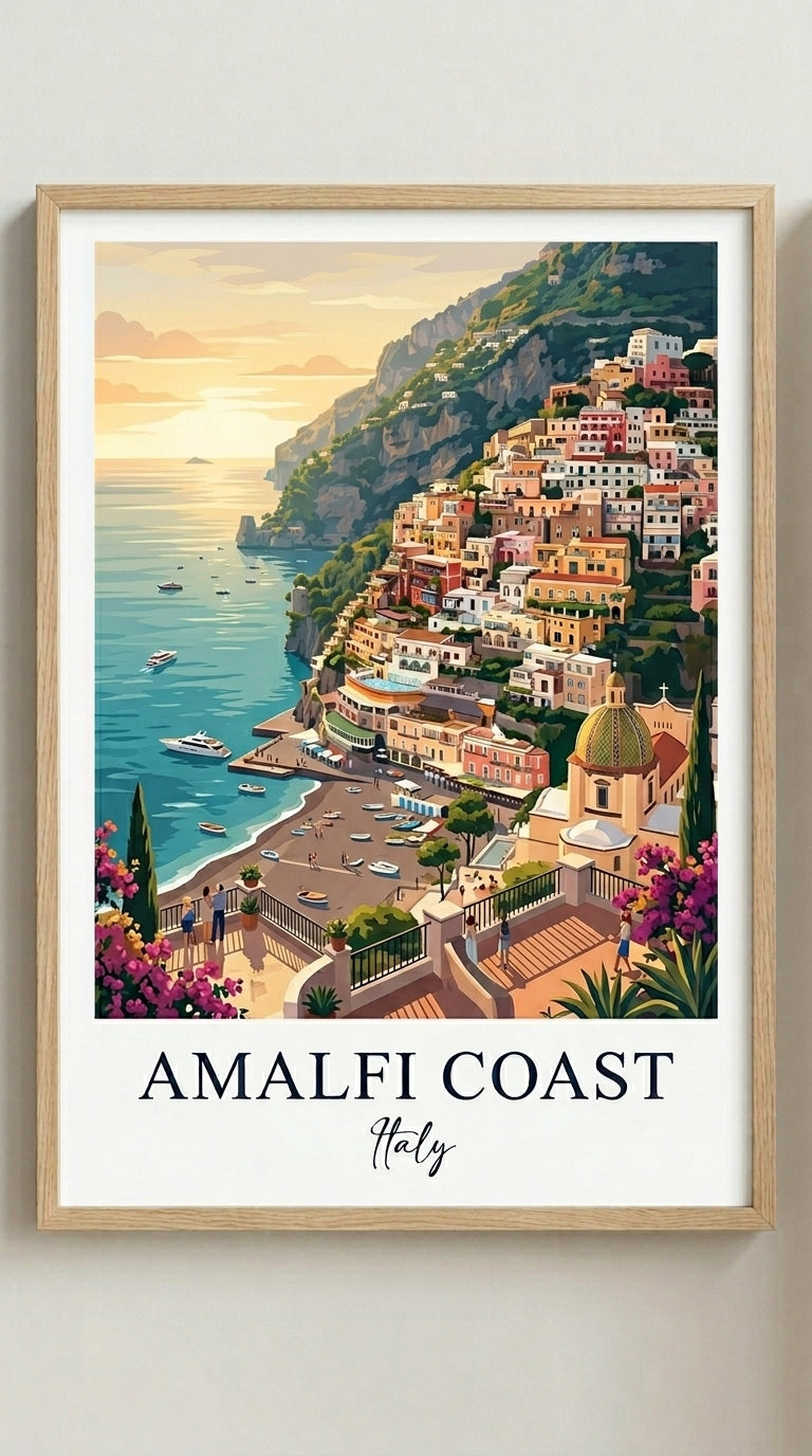 Positano Amalfi Travel Wall Art Print