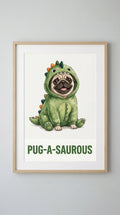 Pug-A-Saurous Animal Wall Art Print