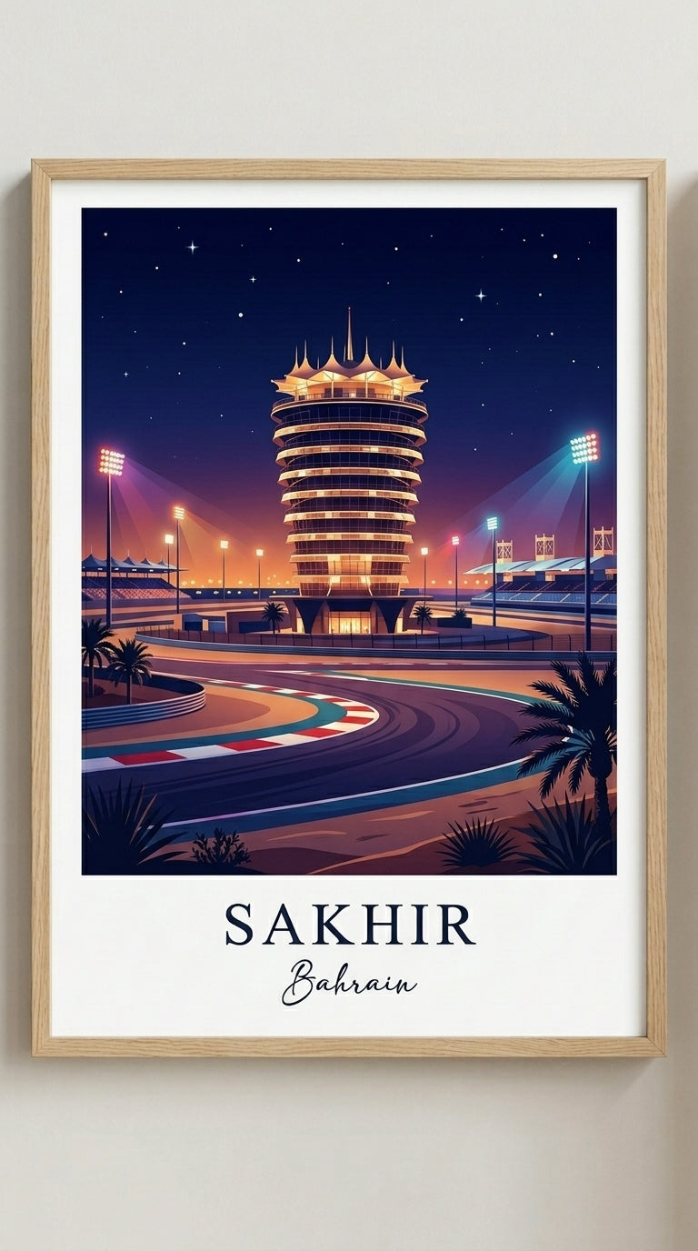 Sakhir Racing Circuit Wall Art Print