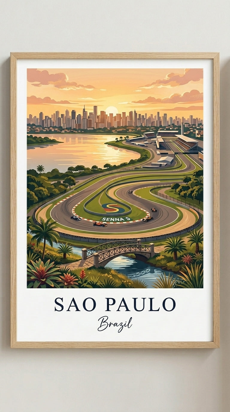 São Paulo Racing Circuit Wall Art Print
