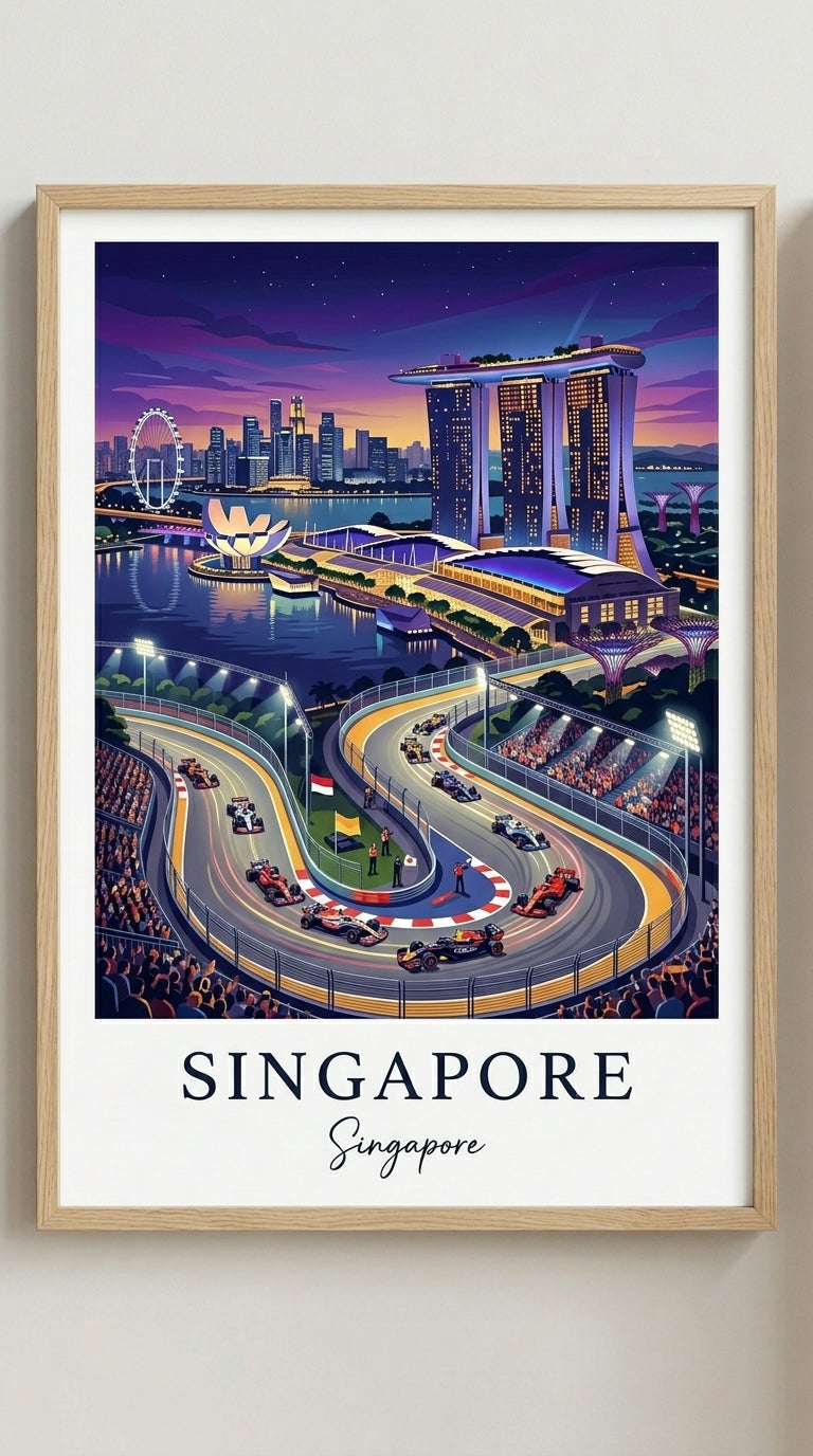 Singapore Racing Circuit Wall Art Print