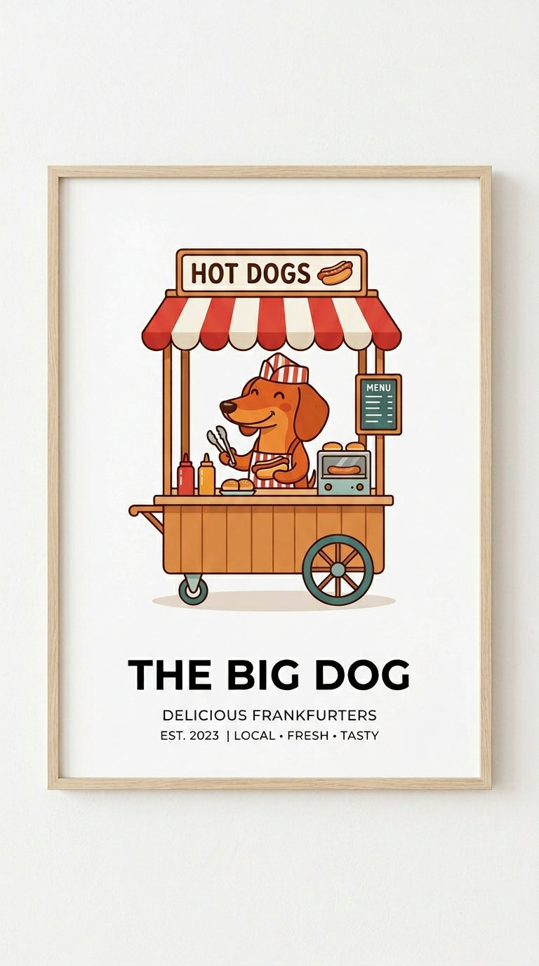 The Big Dog Animal Wall Art Print