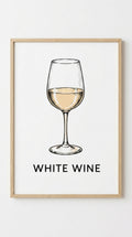 White Wine Drink Wall Art Print