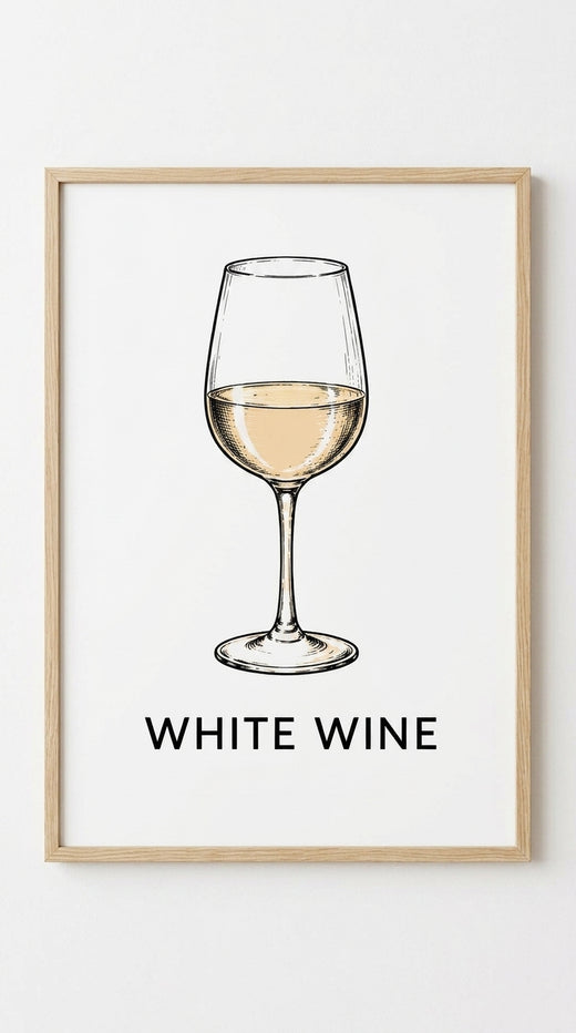 White Wine Drink Wall Art Print